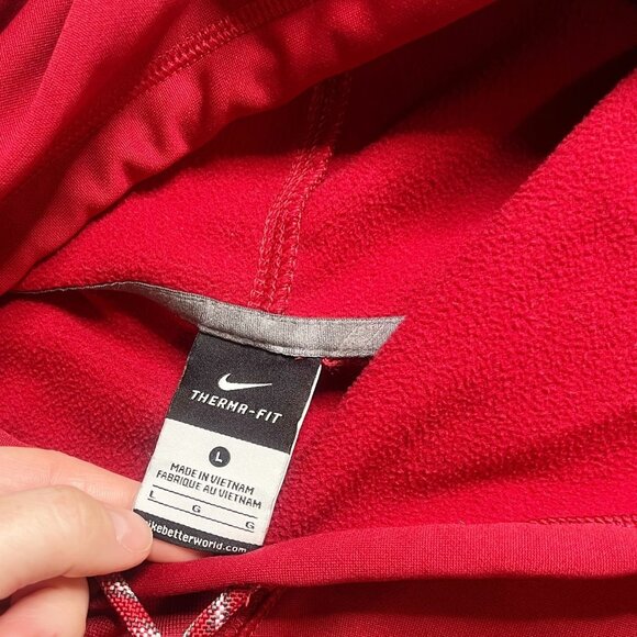 Nike USC Trojans Sweatshirt Mens Size L Red Therma-Fit Hooded Fleece Lined - Picture 3 of 4